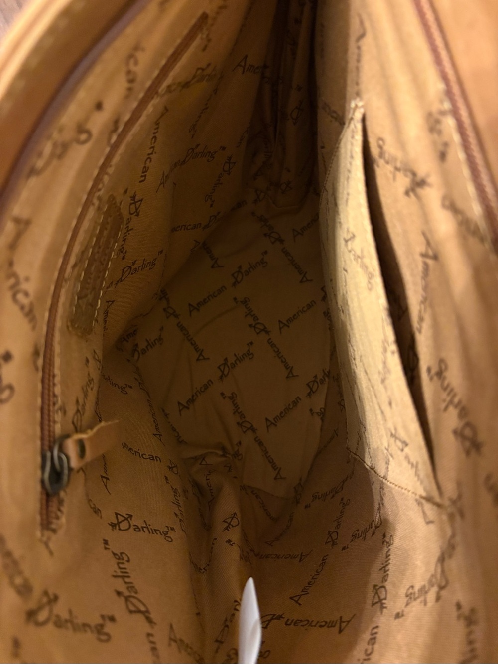 Handcrafted Brown & White Fringe Tote with Turquoise Accent - Picture 5 of 5